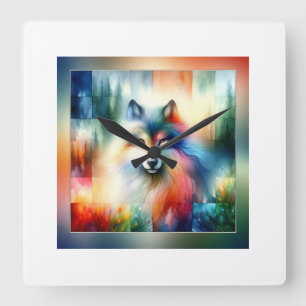 Reloj Cuadrado Majestic Animal 121024AREF102 - Watercolor