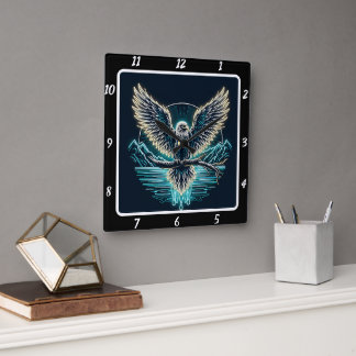 Reloj Cuadrado Majestic Eagle Neon Glow