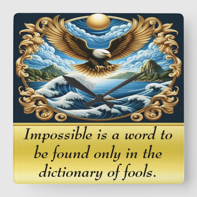 Reloj Cuadrado Majestic Eagle Soaring con gracia (Anverso)