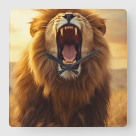Reloj Cuadrado Majestic Roaring Lion Poster