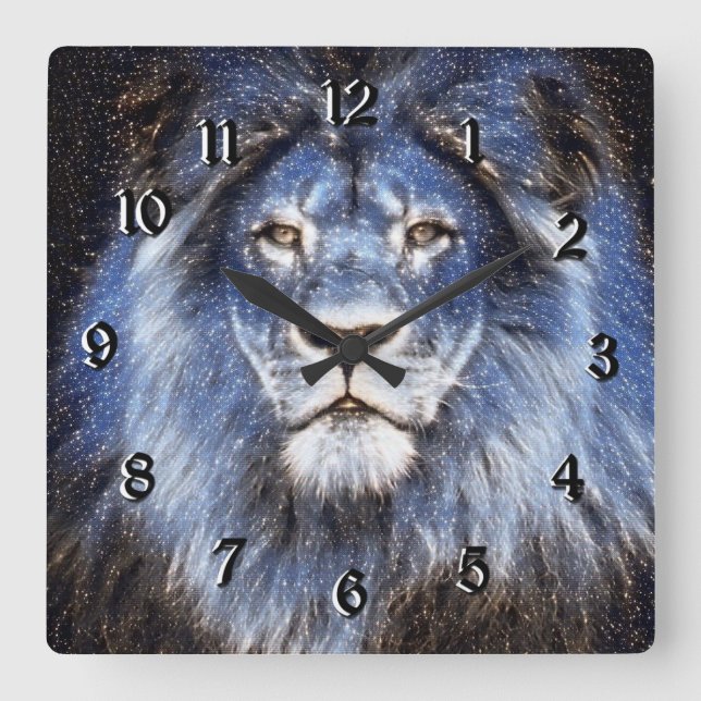 Reloj Cuadrado Majestic Sparkle Lion (Anverso)