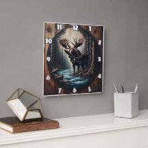 Majestuoso alce junto al río en el bosque Denso