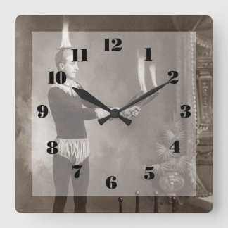 Reloj Cuadrado Malabarista de Fuego Vintage