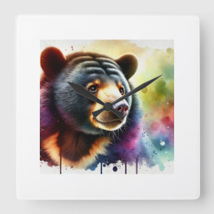 Reloj Cuadrado Malayan Sun Bear 200724AREF120 - Watercolor