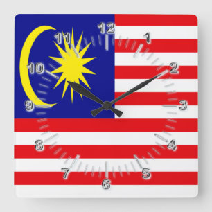 Reloj Cuadrado Malaysia flag