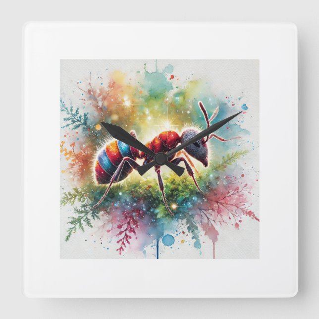 Reloj Cuadrado Malaysian exploding ant 221024AREF132 - Watercolor (Anverso)