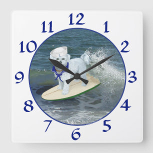 Reloj Cuadrado Maltese Surfer Dude Clock
