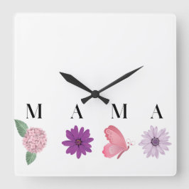 Reloj Cuadrado Mama Floral and  Elegant Gift for Mom