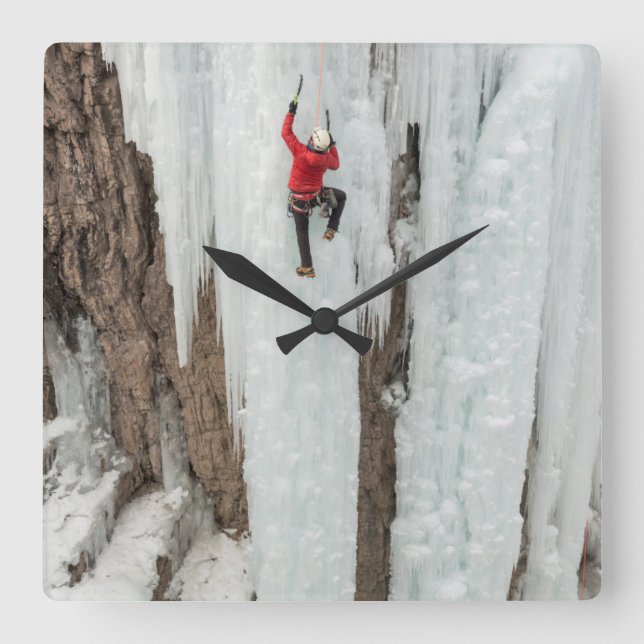 Reloj Cuadrado Man climbing ice, Colorado (Anverso)