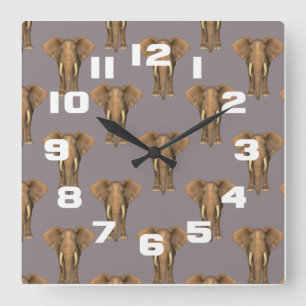 Reloj Cuadrado Manada de elefantes