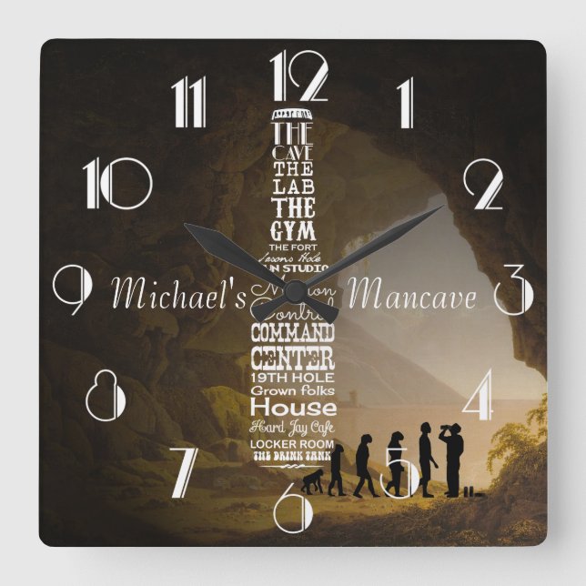 Reloj Cuadrado Mancave Personalizado (Anverso)