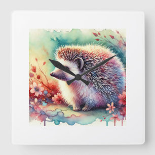 Reloj Cuadrado Manchurian Hedgehog 080824AREF144 - Watercolor