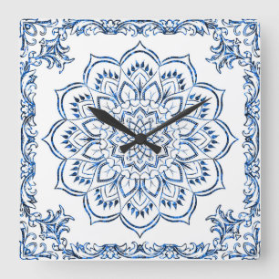 Reloj Cuadrado Mandala