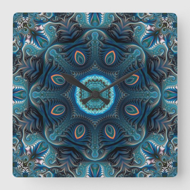 Reloj Cuadrado Mandala espacial misteriosa (Anverso)