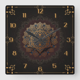 Reloj Cuadrado Mandala hermosa