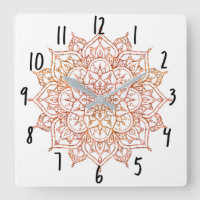 Mandala rosa y Naranja en Glam Blanco