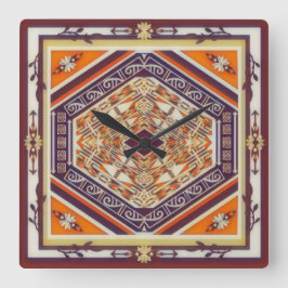 Reloj Cuadrado Mandala Tribal Nouveau