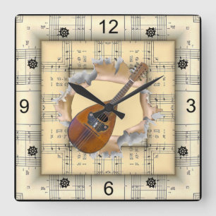 Reloj Cuadrado Mandolin ~ Breaking Through Strange Sheet Music ~