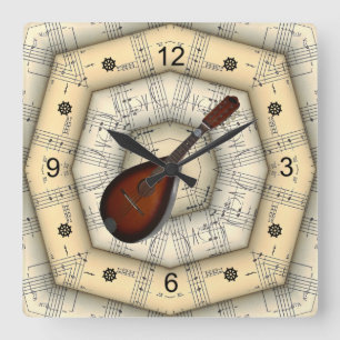 Reloj Cuadrado Mandolin ~ Strange Musical Design ~ Unique ~