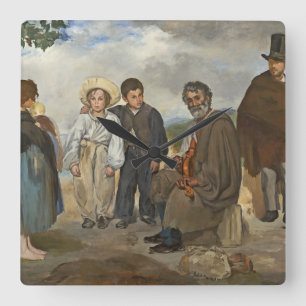 Reloj Cuadrado Manet el el viejo músico, 1862