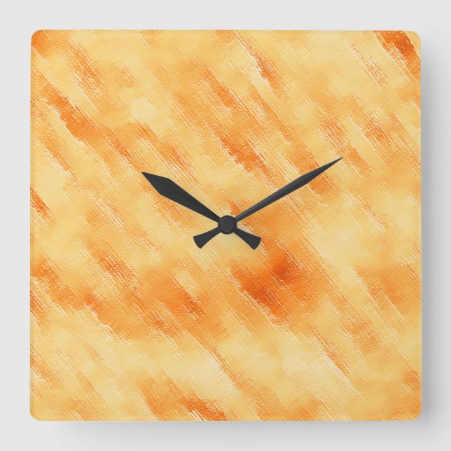 Reloj Cuadrado Mango rústico amarillo como pintura texturizada (Anverso)