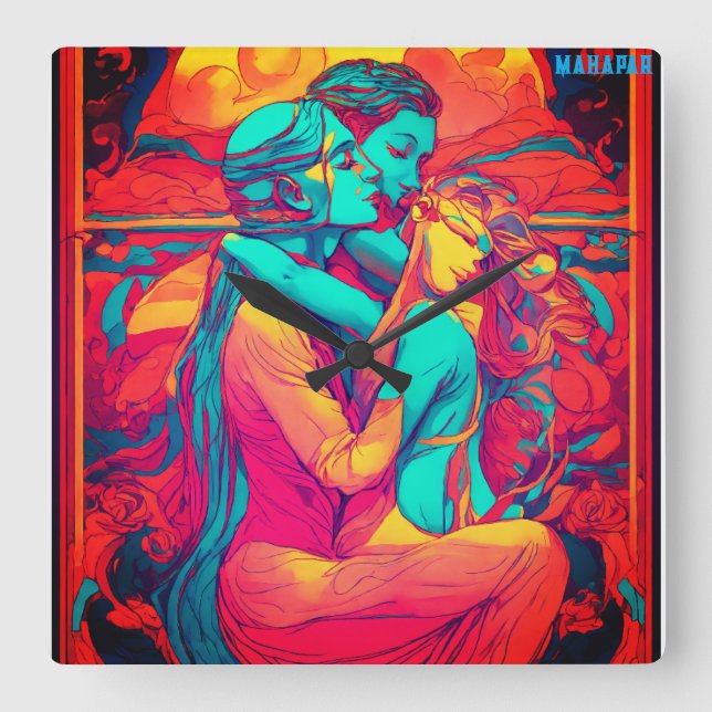 Reloj Cuadrado Manifestaciones sin agente para cada segundo (Anverso)