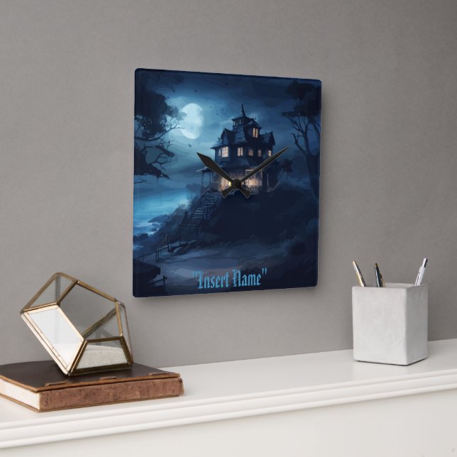 Reloj Cuadrado Mano del borde del océano (Oficina)