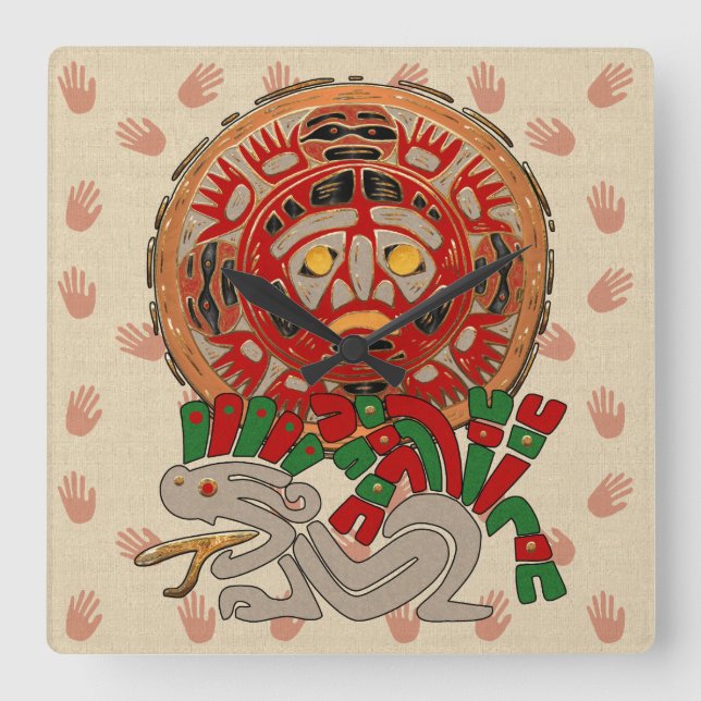 Reloj Cuadrado Manos Al Otro Lado Del Sol (Anverso)