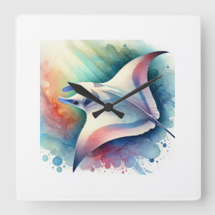 Reloj Cuadrado Manta Ray 031024AREF134 - Watercolor