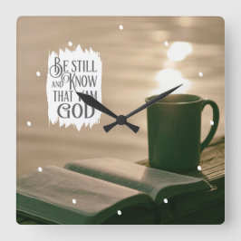 Reloj Cuadrado Mantente y sé que soy la Biblia de Dios
