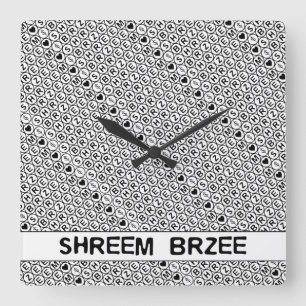 Reloj Cuadrado Mantra blanco del dinero de Shreem Brzee del canto