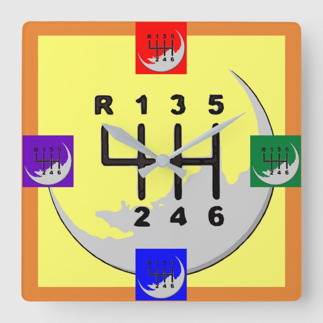 Reloj Cuadrado MANUAL Transmission - COLORS (Anverso)