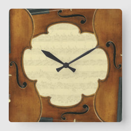 Reloj Cuadrado Manuscrito de la música de Bach Partita de los