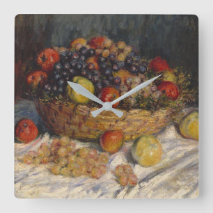 Reloj Cuadrado Manzanas y uvas