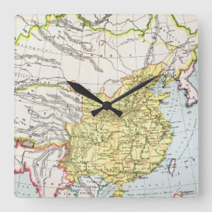 RELOJ CUADRADO MAP: CHINA, 1910