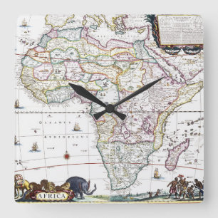 Reloj Cuadrado Map of Africa   1696