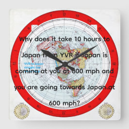 Reloj Cuadrado Mapa aéreo
