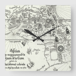 Reloj Cuadrado Mapa de África   1500