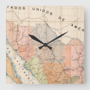 Reloj Cuadrado (Mapa de la letra de las comunicaciones) de México