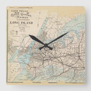 Reloj Cuadrado Mapa de los reyes, Queens, Long Island