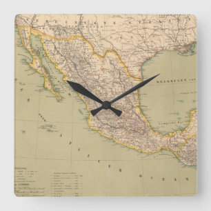 Reloj Cuadrado Mapa de México