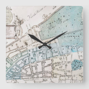 Reloj Cuadrado Mapa de New York City, 1728