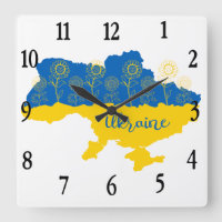 Mapa de Ucrania con girasol y bandera ucraniana