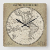 Mapa del hemisferio norte del vintage