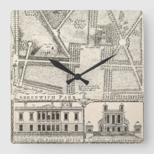 Reloj Cuadrado Mapa del parque de Greenwich