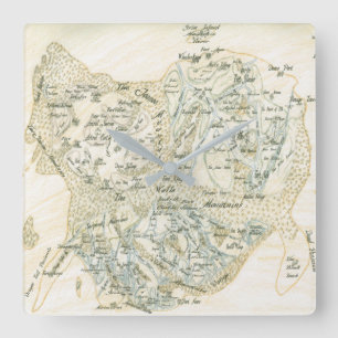 Reloj Cuadrado Mapa etiquetado de Trino