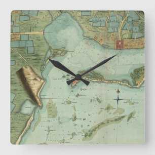 RELOJ CUADRADO MAPA: JAMAICA, 1756