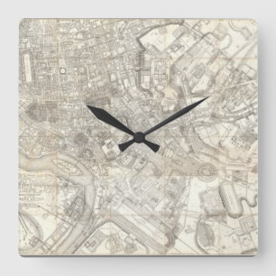 Reloj Cuadrado Mapa topográfico de Roma antigua, Italia
