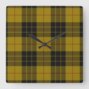 Reloj Cuadrado Maquillaje tartán amarillo chapa