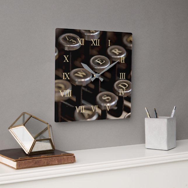 Reloj Cuadrado Máquina de escribir (Oficina)